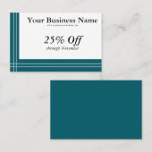 Silver Stripes on Teal Borders Generic Discount 名刺 (正面/裏面)