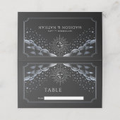 Silver Sun and Moon Tarot Card Wedding プレイスカード (外部開封)