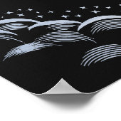 Silver Sun & Moon Tarot Card Wedding Welcome Sign ポスター (角)