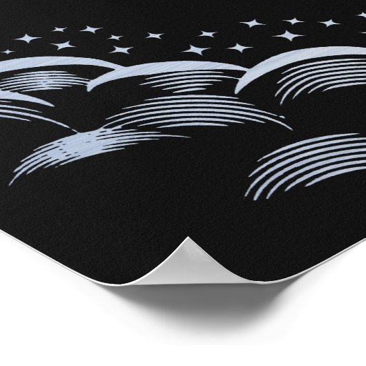 Silver Sun & Moon Tarot Card Wedding Welcome Sign ポスター (角)