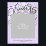 Silver Sweet 16 Balloons Party Photo Prop Lavender ポスター<br><div class="desc">Let your friends know to mark their calendars for your special day with these beautiful dusty blue Sweet 16 photo prop. Each photo prop features a festive design with beautiful balloons, perfect for setting the mood for a day of fun and celebration. Whether you plan to host a grand ballroom...</div>