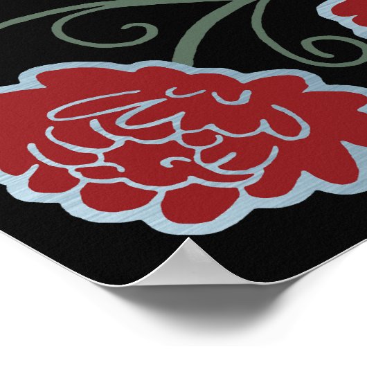 Silver Sword Shield Fantasy Wedding Welcome Sign ポスター (角)