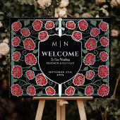Silver Sword Shield Fantasy Wedding Welcome Sign ポスター