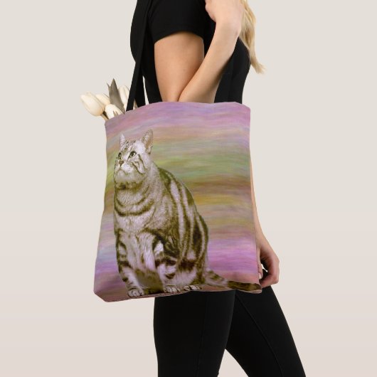 Silver Tabby トートバッグ (クローズアップ)