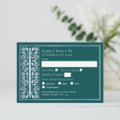 Silver Teal Medieval Sword Wedding RSVP (スタンド正面)