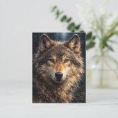 Silver Timber | Wolf Wildlife Art | ポストカード (スタンド正面)