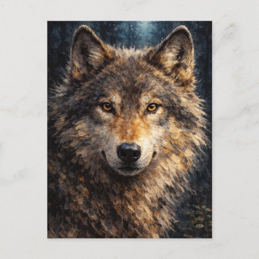 Silver Timber | Wolf Wildlife Art | ポストカード (正面)
