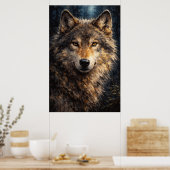 Silver Timber | Wolf Wildlife Art | Poster ポスター (キッチン)
