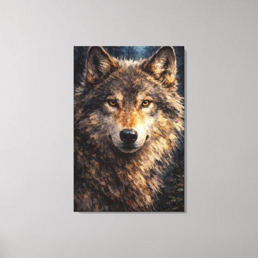 Silver Timber | Wolf Wildlife Art | Stretched キャンバスプリント (正面)