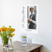 Silver Traditional & Elegant Photo Funeral 箔ポスター (レイダウン (キッチン))