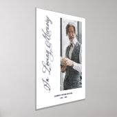 Silver Traditional & Elegant Photo Funeral 箔ポスター (レイダウン)