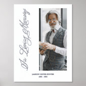 Silver Traditional & Elegant Photo Funeral 箔ポスター (正面)