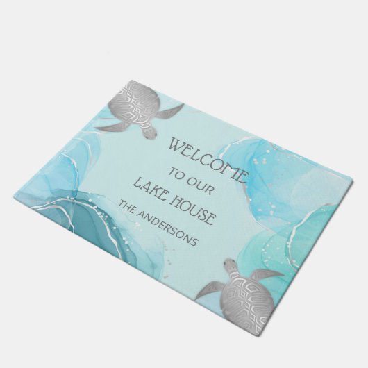 Silver Turtles Beach Style ドアマット (アングル)