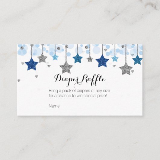 Silver Twinkle Twinkle Star - Diaper Raffle Card エンクロージャーカード (正面)