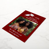 Silver Two Brothers Double Graduation Dark Red 箔招待状 (回転した状態)