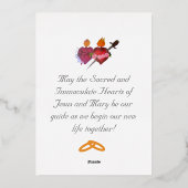 Silver Two Hearts Catholic Wedding Foil Invitation 箔招待状 (裏面)