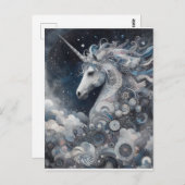 Silver Unicorn Collage  ポストカード (正面/裏面)