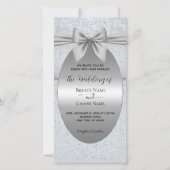 Silver Vintage with Bow Wedding Invitation (正面)