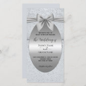 Silver Vintage with Bow Wedding Invitation (正面/裏面)