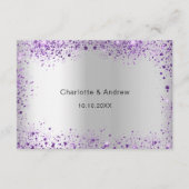 Silver violetの結婚応答サイトQR RSVP エンクロージャーカード (正面)