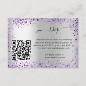 Silver violetの結婚応答サイトQR RSVP エンクロージャーカード (裏面)