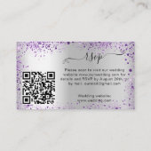 Silver violetの結婚応答サイトQR RSVP エンクロージャーカード (裏面)