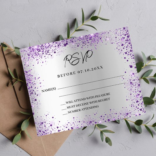 Silver violet purple budgetの対応結婚RSVP
