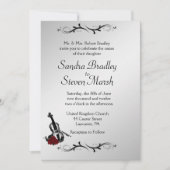Silver Violin Music結婚式招待状5" x 7" 招待状 (正面)