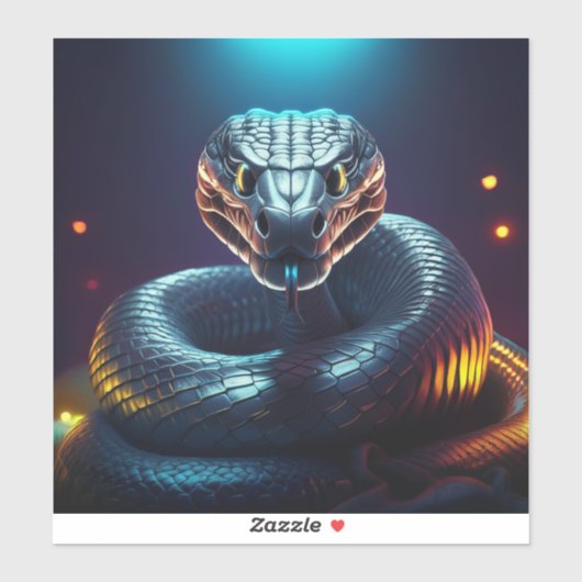 Silver Viper Snake Tongue Flicking シール (シート)