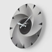Silver Vortex Industrial Wall Clock ラージ壁時計 (傾斜)