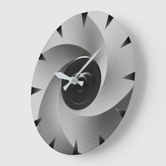 Silver Vortex Industrial Wall Clock ラージ壁時計 (傾斜)