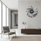 Silver Vortex Industrial Wall Clock ラージ壁時計