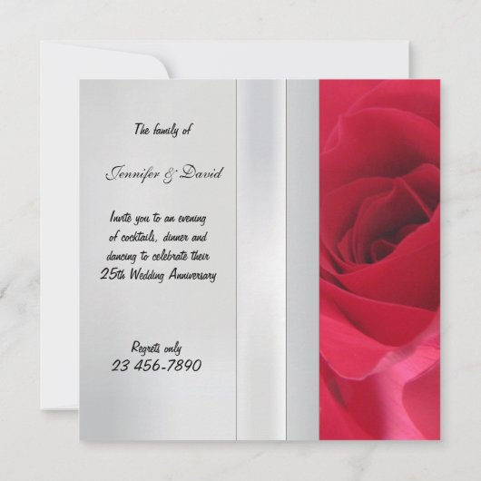 Silver Wedding Anniversary Invitation 招待状 (裏面)