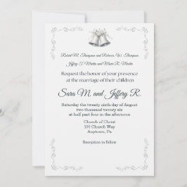 Silver Wedding Bells Wedding Invitation 招待状