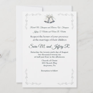 Silver Wedding Bells Wedding Invitation 招待状