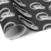 Silver Wedding Rings On Black ラッピングペーパー (ロールコーナー)