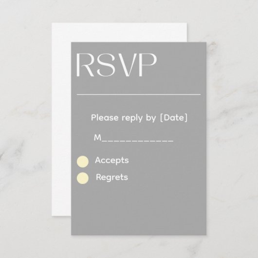 Silver Wedding RSVP Card – Editable 3.5x5 RSVP (正面/裏面)