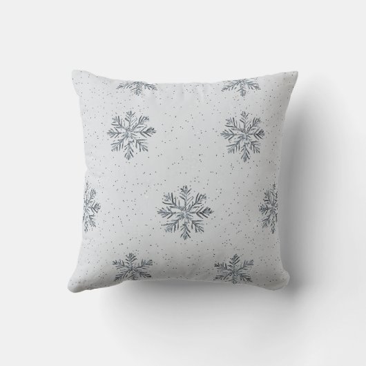 Silver White Christmas Winter Trees クッション (裏面)