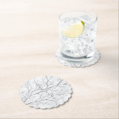 Silver White Christmas Winter Trees ペーパーコースター (インサイチュ)
