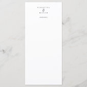Silver White Damask Wedding Menu Card メニュー (裏面)