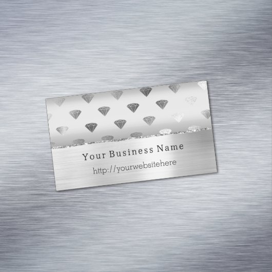 Silver White Diamonds Business name website マグネット名刺 (インサイチュ)