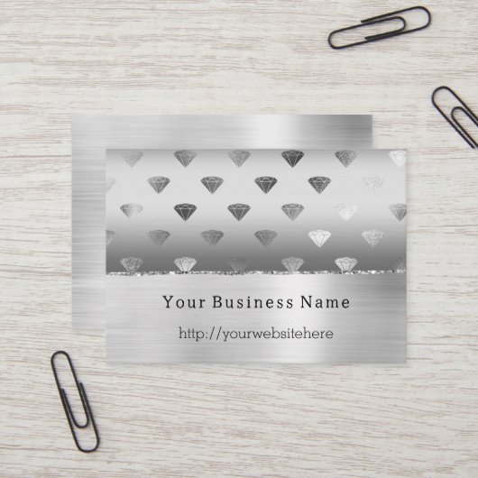 Silver White Diamonds Business name website 名刺 (正面/裏面インサイチュ)