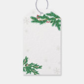 Silver Winter Clothesline Ornaments Baby Shower ギフトタグ (裏面)