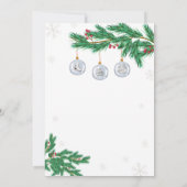 Silver Winter Clothesline Ornaments Baby Shower  サンキューカード (裏面)