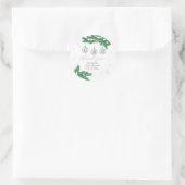 Silver Winter Clothesline Ornaments Baby Shower ラウンドシール (バッグ)