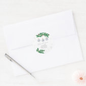 Silver Winter Clothesline Ornaments Baby Shower ラウンドシール (封筒)