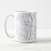 Silver Winter Trees Christmas コーヒーマグカップ (左)