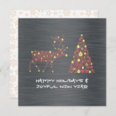 Silver wish card HAPPY HOLIDAYS JOYFUL NEW YEAR シーズンカード (正面/裏面)