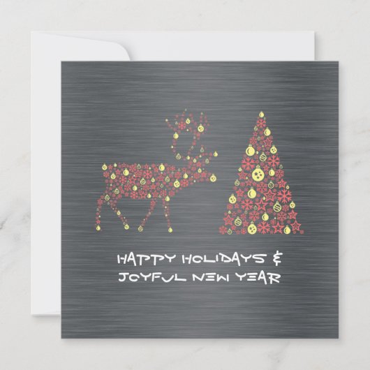 Silver wish card HAPPY HOLIDAYS JOYFUL NEW YEAR シーズンカード (正面)