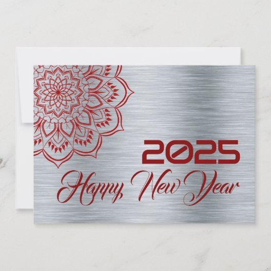 Silver wish card New Year with mandala シーズンカード (正面)